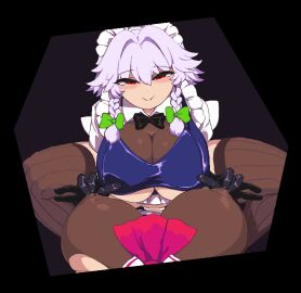 1futa 1girls animated big_breasts black_gloves black_latex_gloves breasts clothed clothing female female_focus female_pov femdom fully_clothed futa_on_female futanari futasub gif gigantic_breasts human intersex latex latex_gloves light-skinned_female light-skinned_futa light_skin nipple_bulge nipple_play nipple_tweak nipples on_back penis pixel_art pov pussy remilia_scarlet sakuya_izayoi sex taker_pov takorin tease teasing touhou vaginal_penetration