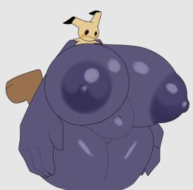 1girls adorable ass big_ass big_breasts big_hands big_nipples breasts breasts_bigger_than_head chubby chubby_female completely_naked completely_nude cute female female_focus female_only grey_background huge_ass huge_breasts hyper_breasts mimikyu naked naked_female nintendo nude nude_female pokemon pokemon_(species) pokémon_(species) purple_body purple_skin pussy simple_background solo solo_female standing tha_randomu