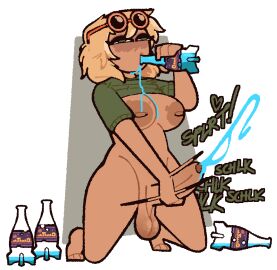 1futa areolae balls big_breasts blonde_hair blue_cum bottomless breasts clothed clothing cum cumming dark-skinned_futa dark_skin dickgirl drinking ejaculation empty_bottle fallout fallout_3 fallout_4 foreskin futa_only futanari glasses hand_on_penis human intersex jerking_off kneeling masturbation mostly_nude nipples nuka-cola_quantum on_knees orgasm partially_clothed partially_nude partially_retracted_foreskin penis retracted_foreskin sierra_petrovita smooth_balls smooth_penis solo tits_out trans_woman transfem uncircumcised uncut unusual_cum xenopavilia