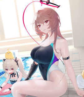 2girls absurd_res absurdres adult adult_female arm_support armband armpits ass azur_lane bare_armpits bare_calves bare_hands bare_hips bare_knees bare_legs bare_shoulders bare_thighs belly bikini black_armband black_bikini black_hair_ribbon black_halo black_one-piece_swimsuit black_ribbon black_swimsuit black_swimwear blonde-haired_female blonde_eyebrows blonde_female blonde_hair breasts collarbone curvy curvy_body curvy_female curvy_figure curvy_hips curvy_thighs dot_nose dripping_wet duca_degli_abruzzi_(azur_lane) duca_degli_abruzzi_(lustrous_onyx_sirenetta)_(azur_lane) eyebrows_visible_through_hair female female_focus female_only fingernails fingers groin hair_between_eyes hair_ribbon half_naked halo head_tilt high_resolution highres hourglass_figure knees large_breasts legs legs_together light-skinned_female light_skin lips long_hair looking_at_viewer manjuu_(azur_lane) mature_female mechanical_arm multiple_females multiple_girls nail nail_polish naked naked_female nude nude_female ohisashiburi one-piece_swimsuit open_mouth parted_lips pink-haired_female pink_eyebrows pink_hair pool poolside red-eyed_female red_eyes red_fingernails red_halo red_nail red_nail_polish ribbon shoulders sitting sitting_on_ass sitting_on_floor sitting_on_ground slender_body slender_waist slim_female slim_waist swimsuit swimwear thick_thighs thighs thin_waist tilted_head twintails twintails_(hairstyle) upper_body v-line valiant_(azur_lane) water wet wet_ass wet_belly wet_bikini wet_body wet_breasts wet_butt wet_face wet_hair wet_legs wet_skin wet_thighs wide_hips
