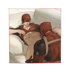 deadpool gay lkikai male male/male male_only marvel marvel_comics peter_parker spider-man spider-man_(series) wade_wilson