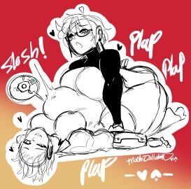 1futa 1girls aigis_(persona) breasts cumflation exposed_breasts female futanari heart implied_futa impregnation inflation intersex mochi_dullahan oc persona persona_3 plap pussy robot stomach_bulge stomach_deformation vaginal_penetration vaginal_sex