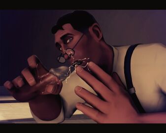 3d abel-dujardin bukkake cum_on_face cum_on_fingers cum_on_glasses cum_splatter erecton gay glans glasses invisibility invisibility_cloak invisible invisible_male invisible_penis male male/male male_only medic_(team_fortress_2) open_mouth oral oral_sex penis sfm source_filmmaker spy_(team_fortress_2) team_fortress_2 yaoi