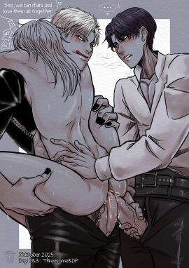 1girls 2025 2boys anal anal_sex big_penis black_nail_polish black_nails bodily_fluids boy clothed clothed_male clothed_male_nude_male clothed_sex clothing dialogue double_anal double_penetration english english_dialogue english_text female female_penetrated grabbing_penis helfyr human kinktober kinktober_2025 love_and_deep_space male male/female male/male/female male_penetrating naked naked_male nobodick nude nude_male penis penis_grab precum precum_in_ass precum_on_penis protagonist_(love_and_deep_space) rafayel_(love_and_deep_space) sylus_(love_and_deep_space) text threesome