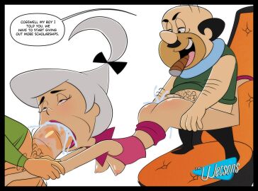 blowjob cartoon_network cum_in_mouth datguyphil female hanna-barbera judy_jetson mr._spacely spitroast the_jetsons