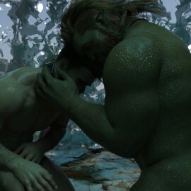 1human 1orc 3d 3d_(artwork) 3d_model collared comforting compassionate concerned flaccid flaccid_penis friendly friends ginger_hair green_body green_skin hairy_arms helping_hand homoerotic hugging interspecies interspecies_yaoi male male/male male_bonding male_focus male_only masculine_bottom masculine_slave muscle_bottom muscles oc orc_on_human original original_characters outdoor_nudity outdoor_sex outdoors penis red_hair supportive tagme wereorc_(artist) wet_body wet_skin