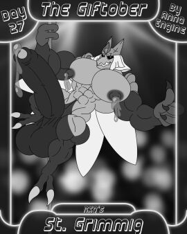 1boy 2_toes 3_fingers 4:5 abs absurd_res annaengine anthro arthropod balls bee biceps big_pecs big_penis black_background black_balls black_body black_border black_nipples black_penis blurred_background bodily_fluids border claws clothing crown cum dancing digital_drawing_(artwork) digital_media_(artwork) english_text erection fan_character feet fingers flavored_cum food foreskin front_view generation_4_pokemon genital_fluids genitals gesture gesturing_at_viewer hand_gesture headgear headgear_only headwear headwear_only hi_res honey_(food) honey_bee honey_cum huge_cock humanoid_genitalia humanoid_penis hymenopteran inktober inktober_2024 insect_wings insects lactating lactating_honey looking_at_viewer male male_lactation male_only monochrome mostly_nude multicolored_body muscular muscular_anthro muscular_male navel nintendo nipple_piercing nipples nude pecs penis piercing pokemon pokemon_(species) pole pole_dancing portrait saggy_balls sharp_teeth shoulder_pads simple_background smile solo teeth text thumbs_up toe_claws toes uncircumcised unusual_bodily_fluids unusual_cum unusual_genital_fluids unusual_lactation vespiquen wings