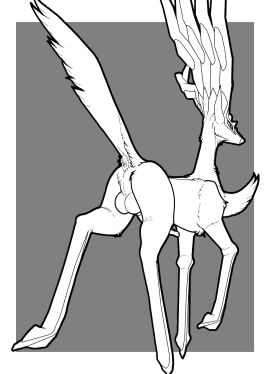 absurd_res animal_genitalia animal_penis anus ass balls cervine_genitalia cervine_penis dahurgthedragon deer feral generation_6_pokemon genitals hi_res legendary_pokemon looking_back male male_only monochrome nintendo penis pokemon pokemon_(species) presenting presenting_hindquarters raised_leg raised_tail solo standing tail xerneas