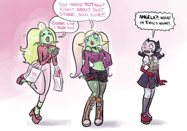 bimbofication blonde_hair brain_drain elf_ears female female_only femsub mr-dna original red_eyes text vampire