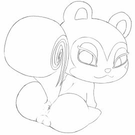 animal_crossing animated anus ass ass_focus big_ass big_butt female furry implied_fart looking_at_viewer no_color pecan_(animal_crossing) simski sketch squirrel