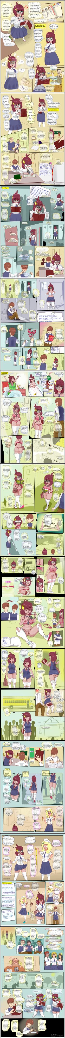 bezimeny book braless buckteeth clothed_male_nude_female clueless comic embarrassed english_text female gaslighting glasses lingerie memory_alteration memory_loss minidress nerd pubic_hair public_nudity pussy pussy_peek ripped_clothing school text torn_clothes transparent_clothing unaware