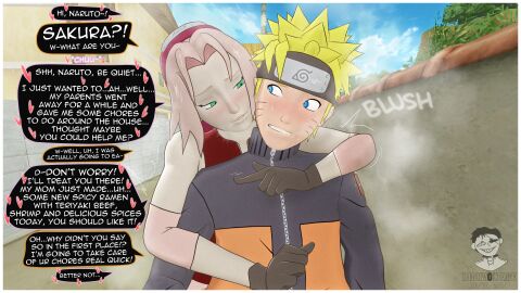 1boy 1girls 3d anime before_sex blonde_hair blue_eyes blush blush_lines english_text female green_eyes highv0ltage horny hugging human kissing light-skinned_female light-skinned_male light_skin male naruto naruto_(series) naruto_shippuden pink_hair sakura_haruno saliva_trail seductive_look seductive_smile sfm source_filmmaker steam steaming_body steamy_breath straight sweat sweating sweaty text uzumaki_naruto