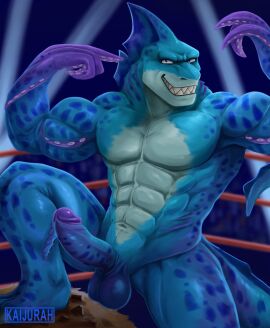 2025 abs anthro balls bara biceps crowd deltoids duo erection flexing flexing_bicep flexing_both_biceps genitals grin grinning_at_viewer group hi_res humanoid_genitalia humanoid_penis kaiju kaijurah knee_up looking_at_viewer male male_only masculine_male monster muscular muscular_arms muscular_legs muscular_thighs navel nude obliques paramount_pictures pecs penis public public_nudity rumble_(2021_film) smile stepping_on_another tentacle_arms tentacle_hands tentacular_(rumble) triceps wrestler wrestling yaoi