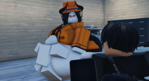 1girls 3d ambiguous_digestion ambiguous_prey belly belly_bigger_than_body deviantart female female_pred female_predator giantess image large_female massive_belly mini_giantess orange_clothing prey_outline roblox struggling_prey tagme vore vorebelly white_belly zzheb_(artist)