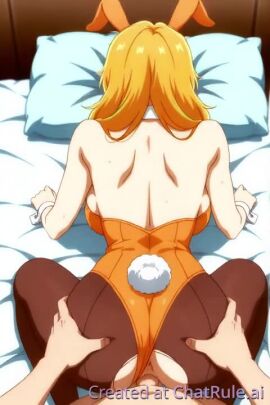 1boy 1girls ai_generated all_fours animal_ears ass back backboob bare_shoulders breasts clothing_aside detached_collar doggy_style facing_away fake_animal_ears fake_tail female female_focus from_behind goa heart highleg_leotard large_breasts leotard leotard_aside male pantyhose penis pillow playboy_bunny pov pussy rabbit_ears rabbit_tail sex sex_from_behind sheet_grab solo_focus straight strapless strapless_leotard sweat tagme tail torn_clothes torn_pantyhose vaginal_penetration video wrist_cuffs