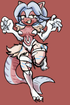 1girls 2024 ambiguous_species anthro anthro_only armwear belly_button blue_fur blue_hair blue_stripes breasts brown_background brown_eyes character_request clawed_feet claws clothed clothed_female clothes clothing commission digital_drawing_(artwork) digital_media_(artwork) female female_focus female_only furry furry_female furry_only grey_fur grey_hair humanoid leggings legwear looking_at_viewer mobian_(species) multicolored_body multicolored_fur multicolored_hair nails navel nicole_chees partially_clothed pasties sega shark_tail sharp_claws sharp_nails sharp_teeth silver_hair simple_background smile smiling smiling_at_viewer smirk smirking smirking_at_viewer solo solo_female solo_focus sonic_(series) sonic_the_hedgehog_(series) tan_fur tan_hair thong thong_panties whiskers