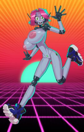 1girls big_breasts breasts female gattles mre_(gattles) naked naked_female original pink_hair robot_girl top_heavy