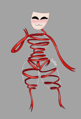 1girls breasts curvy curvy_figure female female_only gangle_(the_amazing_digital_circus) gangle_with_a_body glitch_productions invisible_breasts invisible_girl jonkan mask masked_female ribbon ribbons solo solo_female the_amazing_digital_circus thick_thighs transparent_body