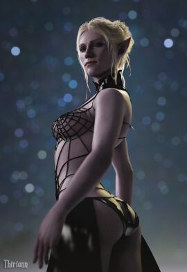 3d 3d_(artwork) baldur's_gate baldur's_gate_3 drow dungeons_and_dragons minthara tagme thiriann