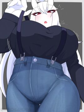 1girls breasts female female_only haku_(nfch_05054) nfch_05054 original overalls tagme thighs