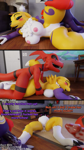 2024 3d 4k 9:16 absurd_res after_sex anthro bacn balls bandai_namco big_breasts blush bodily_fluids breasts canid canine claws clothing comic cum cum_in_pussy cum_inside detailed_background dialogue digimon digimon_(species) digital_media_(artwork) duo english_text erection female female_penetrated fox from_behind_position furniture genital_fluids genitals gloves group guilmon guilmon_(bacn) handwear happy happy_sex hi_res imp impmon impmon_(bacn) impregnation_attempt inside looking_pleasured lying male male/female male_penetrating male_penetrating_female mammal markings multiple_boys nipples nude on_back on_ground open_mouth penetration penile penile_penetration penis plant pregnant pregnant_female profanity pussy red_body renamon renamon_(bacn) scalie sex smile tail text time_skip trio vaginal_penetration white_body yellow_body
