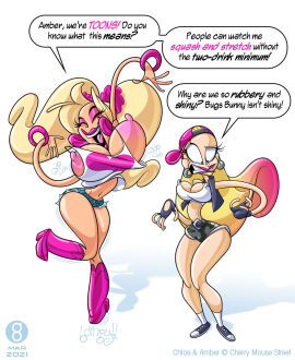 amber_marie_tweep ass_expansion body_transformation breast_expansion breast_growth breast_growth_(enlargement) breasts chloe_swanson dated english_text expansion female female_only figure_transformation full_body fully_clothed gigantic_breasts gloves gnome-oo gnomeoo horns hourglass_figure implied_expansion implied_transformation long_hair red_shirt shoes simple_background solo text thick_thighs toonification toony transformation what white_background white_horn white_horns wide_sleeves