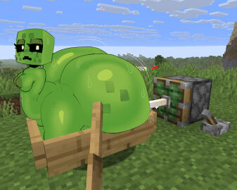 creeper creeper_(minecraft) creeper_girl huge_ass kopokofiart minecraft stuck