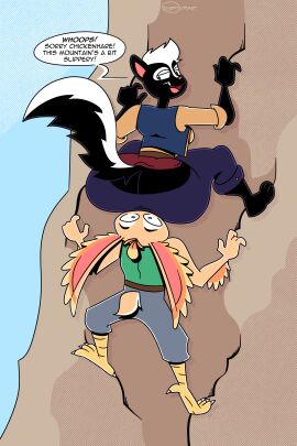 1girls anthro ass ass_cleavage ass_crack big_ass bubble_ass bubble_butt butt_crack chickenhare chickenhare_and_the_hamster_of_darkness climbing dialogue facesitting fat_ass female huge_ass hybrid ineptoutcast large_ass meg_(chickenhare) sitting sitting_on_face sitting_on_person tail text thick_ass