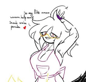 4chan apron apron_only aunt_sarah big_breasts breasts female glasses milf needlemouse_(4chan) needlemouse_(series) sarah_henderson_(needlemouse) sketch tagme talking_to_viewer