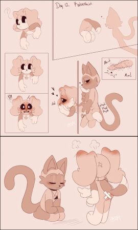 anthro anthro_on_anthro anthro_only canine catnap catnap_(poppy_playtime) comic critters_(poppy_playtime) dogday dogday_(poppy_playtime) doggy domestic_cat domestic_dog feline furry_only kabeshiri male male/male no_humans orange_fur orange_skin poppy_playtime poppy_playtime_(chapter_3) purple_fur purple_skin sex smiling_critters stuck_in_wall sweetmilk001_(artist) tagme