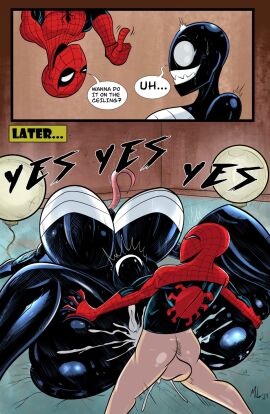 alien alien_humanoid ameizing_lewds ass ass_bigger_than_head ass_bigger_than_torso balls better_version_at_paywall big_ass big_breasts big_butt bodily_fluids bottomless breast_bigger_than_head breasts bubble_ass bubble_butt clothed clothing comic cum cum_in_pussy cum_inside dialogue ejaculation emblem english_text eye_contact female genital_fluids genitals hi_res horny_male huge_ass huge_breasts huge_butt human humanoid long_tongue looking_at_another male male/female mammal marvel marvel_comics on_ceiling penetration penile penile_penetration penis penis_in_pussy peter_parker pussy sex she-venom smile speech_bubble spider-man spider-man_(character) spider-man_(series) straight symbiote teeth text text_box tongue tongue_out upside-down vaginal_penetration venom_(marvel)