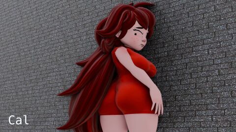 ass_in_dress ass_shaking big_ass big_booty big_breasts blender_(software) blender_eevee brown_hair calblender dress fart farting fat_ass friday_night_funkin girlfriend_(friday_night_funkin) hand_on_ass red_clothing red_dress shorter_than_20_seconds tagme tight_clothing video