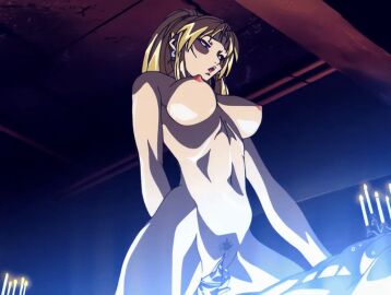 00s 1boy 1girls 2004 animated anime_screenshot ass back bible_black bible_black_new_testament blonde_hair bouncing_breasts breasts clitoris completely_nude cowgirl_position erection female high_ponytail large_breasts male nipples nude oshima_takeshi penis ponytail pubic_hair pussy pussy_juice saeki_kaori shin_bible_black spread_pussy tagme teasing thighs uncensored vice_principal wide_hips