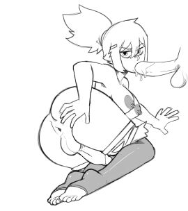 1boy 1futa 2022 anus areolae ass back back_view balls bent_over big_ass big_breasts big_penis breasts character_request cleavage cock-tail disembodied_penis erection fellatio futa_focus futanari human hung_bottom intersex kneeling looking_back male nipple_piercing nipples nude oral penis piercing ragingbarbarians sex sketch solo_focus spread_anus spread_ass sucking sucking_penis testicles