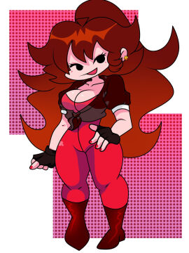 auburn_hair big_breasts breasts female friday_night_funkin girlfriend_(friday_night_funkin) marblemaple5 tagme thick_thighs