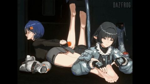 2girls 3d animated arms_behind_back belle_(zenless_zone_zero) bondage boots_removed dazfrog feet_up female foot_fetish interrogation jane_doe_(zenless_zone_zero) laughing mouse_ears mouse_girl mouse_tail nail_polish painted_nails sharp_nails shoes_removed soles squirming tickle_torture tickling tickling_feet tied_up zenless_zone_zero