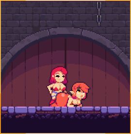 animated boobs breasts female female/female pixel_animation pixel_art scarlet_maiden video_game_character video_games