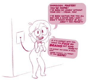 chained collar leash sex_slave sex_toy shaved_pussy small_breasts submissive submissive_female