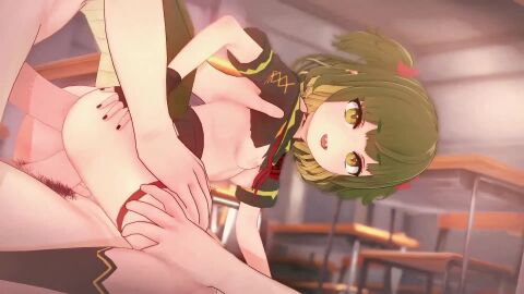 1girls 2boys 3d anal anal_sex animated black_nail_polish breasts breasts_out crocodile_girl crocodile_tail double_penetration green_eyes green_hair hair_ribbon koikatsu multicolored_hair nail_polish nitya_nil phase_connect phase_saga red_ribbon sex sharp_teeth shirt shirt_up short_eyebrows short_hair skirt skirt_up small_breasts tagme thigh_strap two-tone_hair vaginal_penetration vaginal_sex video virtual_youtuber vtuber wataamage