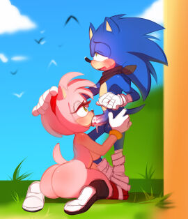 1boy amy_rose ass blowjob blush cum dick female head_pat higgyy male naked penis sonic_(series) sonic_the_hedgehog sonic_the_hedgehog_(series)