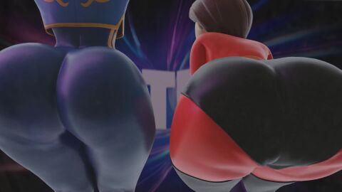 2girls 3d against_fourth_wall against_glass animated ass ass_focus ass_on_glass ass_press bodysuit brown_hair capcom chun-li crossover double_bun eastern_and_western_character elastigirl fortnite fortnite_logo from_behind helen_parr huge_ass kishi l leaning leaning_forward leggings multiple_girls pants shiny shiny_clothes shiny_hair short_hair skin_tight street_fighter street_fighter_6 tagme the_incredibles tight_pants video