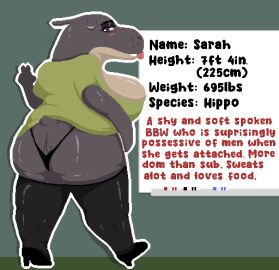 anthro bbw casual_friday_(shoestrang) female hippopotamus hippopotamus_humanoid sarah_(shoestrang) shoestrang tagme