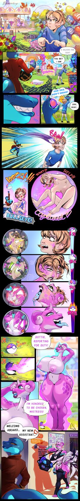 absurd_res amphibian amusement_park amusement_ride anthro aroused bananitryi bimbofication brainwashing circus close-up clothed clothing comic corruption detailed_background dialogue duo eyewear female first_person_view forced_transformation fucking_machine gender_transformation generation_1_pokemon gesture glasses glistening glistening_body gynomorph hi_res horn human human_to_anthro identity_death intersex lapras lips living_sex_doll long_image looking_pleasured machine male mammal markings mind_control mtf_transformation nintendo nude onomatopoeia permanent_transformation plushie pokeball pokemon pokemon_(species) pokemon_transformation progress_bar salamander salisha salute skimpy slutty_face smile smirk sound_effects species_transformation spots spotted_body spotted_markings story story_in_description tall_image taystie_park teeth_showing text thick_lips transformation transformation_sequence