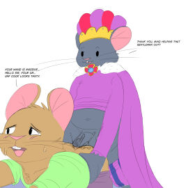 1:1 anal anal_sex anthro ass balls bottomwear bottomwear_down buckteeth clothed clothing clothing_lift dialogue dirty_talk doggy_style duo english_text from_behind_position genitals greeting hi_res male male/male mammal mouse murid murine open_clothing open_mouth open_shirt open_topwear pants pants_down partially_clothed penetration penis presenting presenting_hindquarters rodent sex shirt shirt_lift slightly_chubby teeth text topwear twerpishimp whiskers