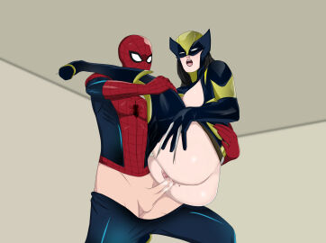 2019 ass big_ass big_breasts big_penis breasts carrying carrying_partner clothed_female clothed_male clothed_sex female huge_ass huge_breasts laura_kinney male marvel marvel_comics moaning moaning_in_pleasure penetration penis peter_parker pleasure_face pussy pussy_juice sex spider-man spider-man_(series) spy_eater_(artist) straight vaginal vaginal_penetration wolverine_(x-23) x-23 x-men