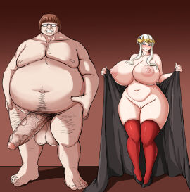 1boy 1girls balls bare_shoulders bare_thighs blush bowl_cut breasts busty collarbone curvy edelgard_von_hresvelg embarrassed fat fat_belly fat_male female fire_emblem fire_emblem:_three_houses forced_presentation foreskin gigantic_breasts glasses high_heels horns huge_cock hyper_penis imminent_rape imminent_sex larger_male male male_breasts male_giant male_with_breasts mekabaryt naked_thighhighs nintendo nipples obese obese_male overweight overweight_male penis penis_awe post-timeskip presenting purple_eyes pussy questionable_consent sagging_balls short_hair shoulders size_difference smaller_female testicles thick_thighs thighs ugly_bastard ugly_on_cutie uncircumcised uncut undressing venus_body voluptuous white_hair