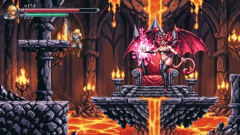 ai ai_generated big_ass big_breasts big_thighs dialogue dominant fight fire smaller_male speaking spell succubus sword tagme video