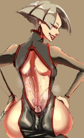 1boy 1girls a.k.i. artist_request ass ass_crack assjob backless_outfit bare_back bubble_ass bubble_butt butt_crack buttjob buttjob_under_clothes capcom cum cumshot dress female female_focus male penis penis_under_another's_clothes rear_view sex short_dress side_ass sideass street_fighter street_fighter_6 tagme