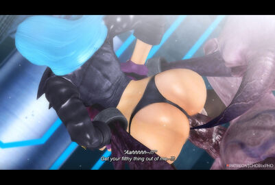 3d black_thong chobixpho female king_of_fighters kula_diamond male monster monster_cock monster_rape penis snk thong