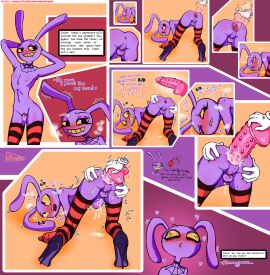 1femboy 2d 2d_(artwork) 2d_artwork anal anal_toy anthro anthro_only artist_logo ass ass_bigger_than_head ass_focus ass_up bunny bunny_boy butt_focus chastity chastity_cage chastity_device color comic comic_strip dildo dildo_in_ass dress femboy feminization glitch_productions glove gloved_hands gloves hornyfudge huge_dildo jax jax_(tadc) jax_(the_amazing_digital_circus) male male_only purple_body purple_skin smiling smiling_at_viewer solo solo_femboy solo_male tadc tail teeth teeth_showing teeth_visible the_amazing_digital_circus upskirt watermark witch_jax_(the_amazing_digital_circus) yellow_eyes yellow_sclera yellow_teeth